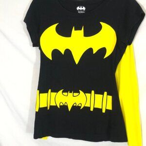 Batman T-Shirt 2XL (19)-Black Removable Cape Halloween Top Costume DC Comics New